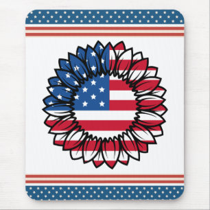 Amerikanische Flagge Sonnenblume-32222 Mousepad