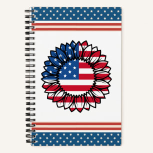 Amerikanische Flagge Sonnenblume-32222 Notizblock
