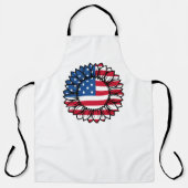 Amerikanische Flagge Sonnenblume-32222 Schürze (Vorderseite)