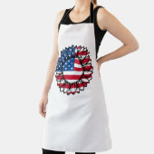 Amerikanische Flagge Sonnenblume-32222 Schürze (InSitu)