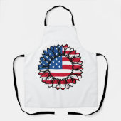 Amerikanische Flagge Sonnenblume-32222 Schürze (Vorderseite)