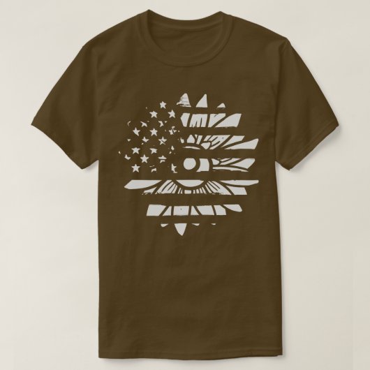 Amerikanische Flagge Sonnenblume 4. Juli T-Shirt (Design vorne)
