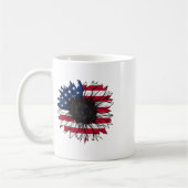 Amerikanische Flagge Sonnenblume 4. Juli Unabhängi Kaffeetasse (Links)