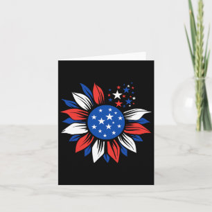 Amerikanische Flagge Sonnenblume Rot Blau 4. Juli Karte