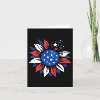 Amerikanische Flagge Sonnenblume Rot Blau 4. Juli Karte