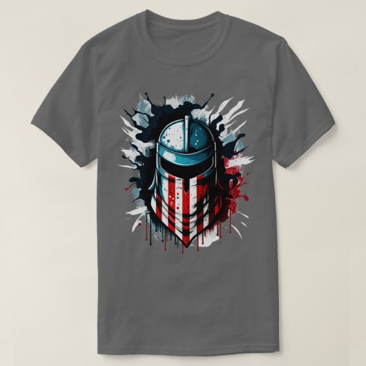 Amerikanische Flagge Spartan Helmet Veterans T Vie T-Shirt (Design vorne)