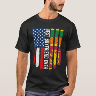 Amerikanische Flagge & Sri Lanka Flag Bester Freun T-Shirt