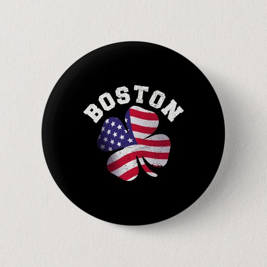 Amerikanische Flagge St. Patricks Day Clic Boston Button (Vorderseite)