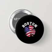 Amerikanische Flagge St. Patricks Day Clic Boston Button (Vorne & Hinten)