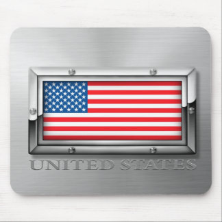 Amerikanische Flagge (Stahl) Mousepad