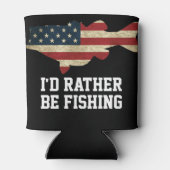 Amerikanische Flagge statt zu fischen Dosenkühler (Rückseite)