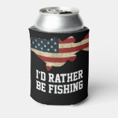 Amerikanische Flagge statt zu fischen Dosenkühler (Kanne Rückseite)