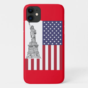 Amerikanische Flagge, Staute der Freiheit Case-Mate iPhone Hülle