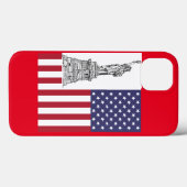 Amerikanische Flagge, Staute der Freiheit Case-Mate iPhone Hülle (Rückseite (Horizontal))