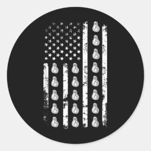 Amerikanische Flagge Steaks Essen USA Patriotismus Runder Aufkleber