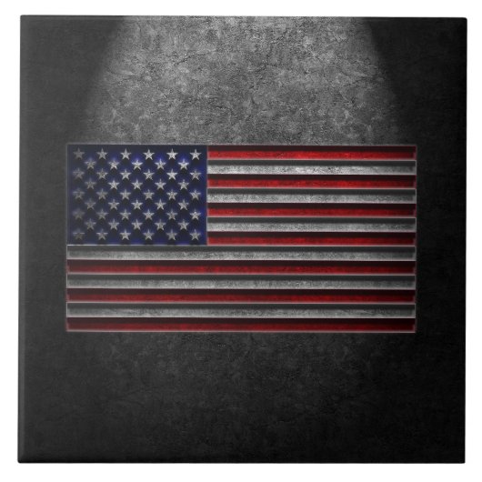 Amerikanische Flagge Stein Textur Foto Fliesen (Vorderseite)