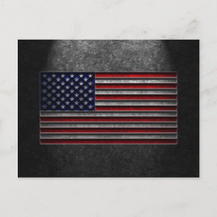 Amerikanische Flagge Stein Textur Postkarte