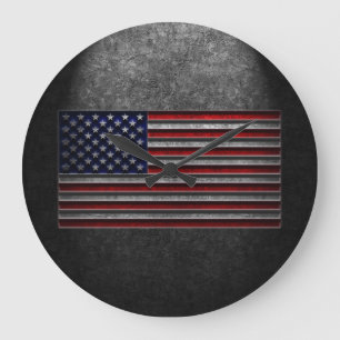 Amerikanische Flagge Stein Textur Uhren