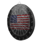 Amerikanische Flagge Steinstruktur Dartscheibe (Vorderseite rechts)