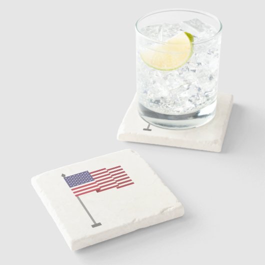 Amerikanische Flagge Steinuntersetzer (Seitenansicht)