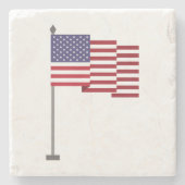 Amerikanische Flagge Steinuntersetzer (Vorderseite)
