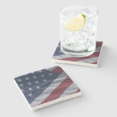 Amerikanische Flagge Steinuntersetzer (Seitenansicht)