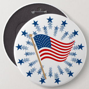 Amerikanische Flagge Sternenexplosion Feuerwerk 4. Button