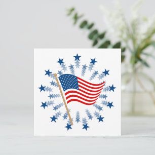Amerikanische Flagge Sternenexplosion Feuerwerk 4. Feiertagskarte