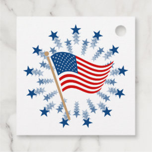 Amerikanische Flagge Sternenexplosion Feuerwerk 4. Geschenkanhänger
