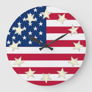 Amerikanische Flagge Sternenmarkierungen Uhr