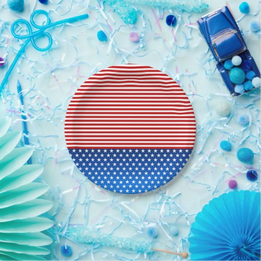 Amerikanische Flagge stilisiert Pappteller (Party)
