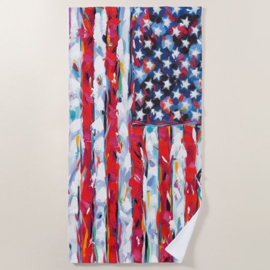 Amerikanische Flagge Strandtuch (Vorderseite)
