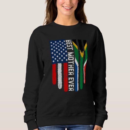 Amerikanische Flagge Südafrika Flag Beste Mutter j Sweatshirt (Vorderseite)