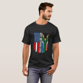 Amerikanische Flagge Südafrikanische Flagge Bester T-Shirt (Vorne ganz)