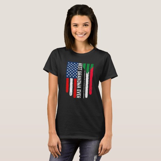 Amerikanische Flagge & Sudan Flag Beste Oma-je-Fam T-Shirt (Vorne ganz)
