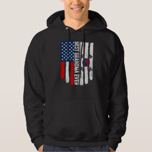 Amerikanische Flagge Südkoreas beste Oma je F Hoodie