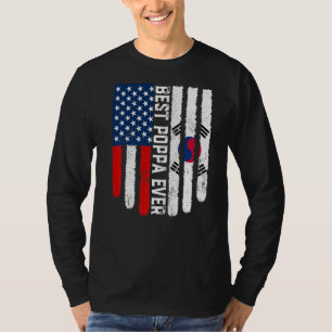 Amerikanische Flagge Südkoreas beste Poppa-Fahne j T-Shirt