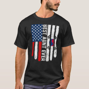 Amerikanische Flagge Südkoreas beste Tante je Fami T-Shirt