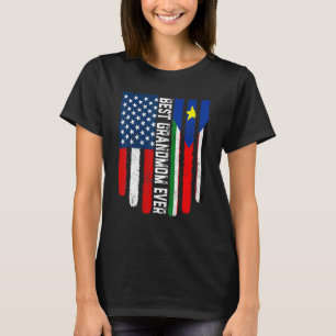 Amerikanische Flagge Südsudan Flagge Beste Großmut T-Shirt