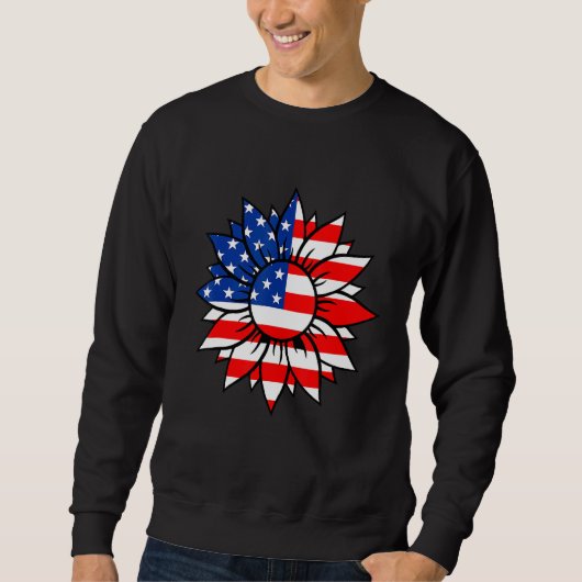 Amerikanische Flagge Sunflower Peace Sign Patrioti Sweatshirt (Vorderseite)