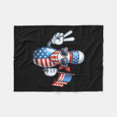 Amerikanische Flagge Sungles 4. Juli Bowler Fleecedecke (Vorderseite (Horizontal))