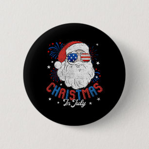 Amerikanische Flagge Sungles Weihnachten im Juli S Button