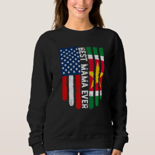 Amerikanische Flagge & Suriname-Flagge Beste Mama- Sweatshirt