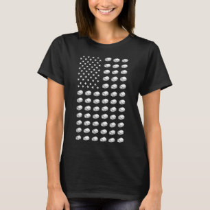 Amerikanische Flagge Sushi Essen USA Patriotismus T-Shirt