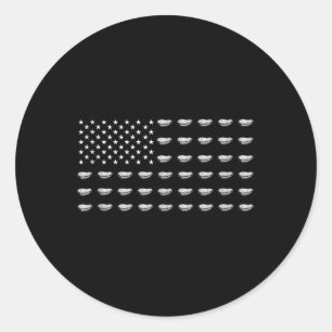 Amerikanische Flagge Süßkartoffel Usa Patriotismus Runder Aufkleber