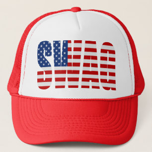 Amerikanische Flagge SWAG roter Truckerkappe