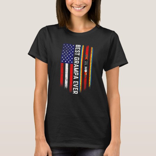 Amerikanische Flagge & Swasiland Flag Beste Grampa T-Shirt (Vorderseite)