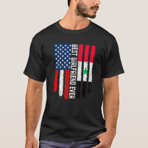 Amerikanische Flagge Syrien Flag Beste Freundin je T-Shirt