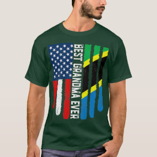 Amerikanische Flagge & Tansania Flag Beste Oma je  T-Shirt