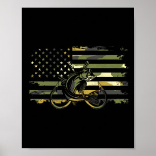 Amerikanische Flagge Tarnung Angelbekleidung - Ang Poster